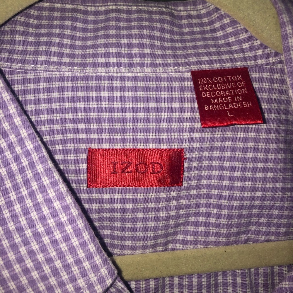 Izod Lavender Plaid Button-Down Shirt